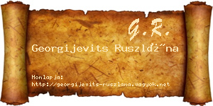 Georgijevits Ruszlána névjegykártya